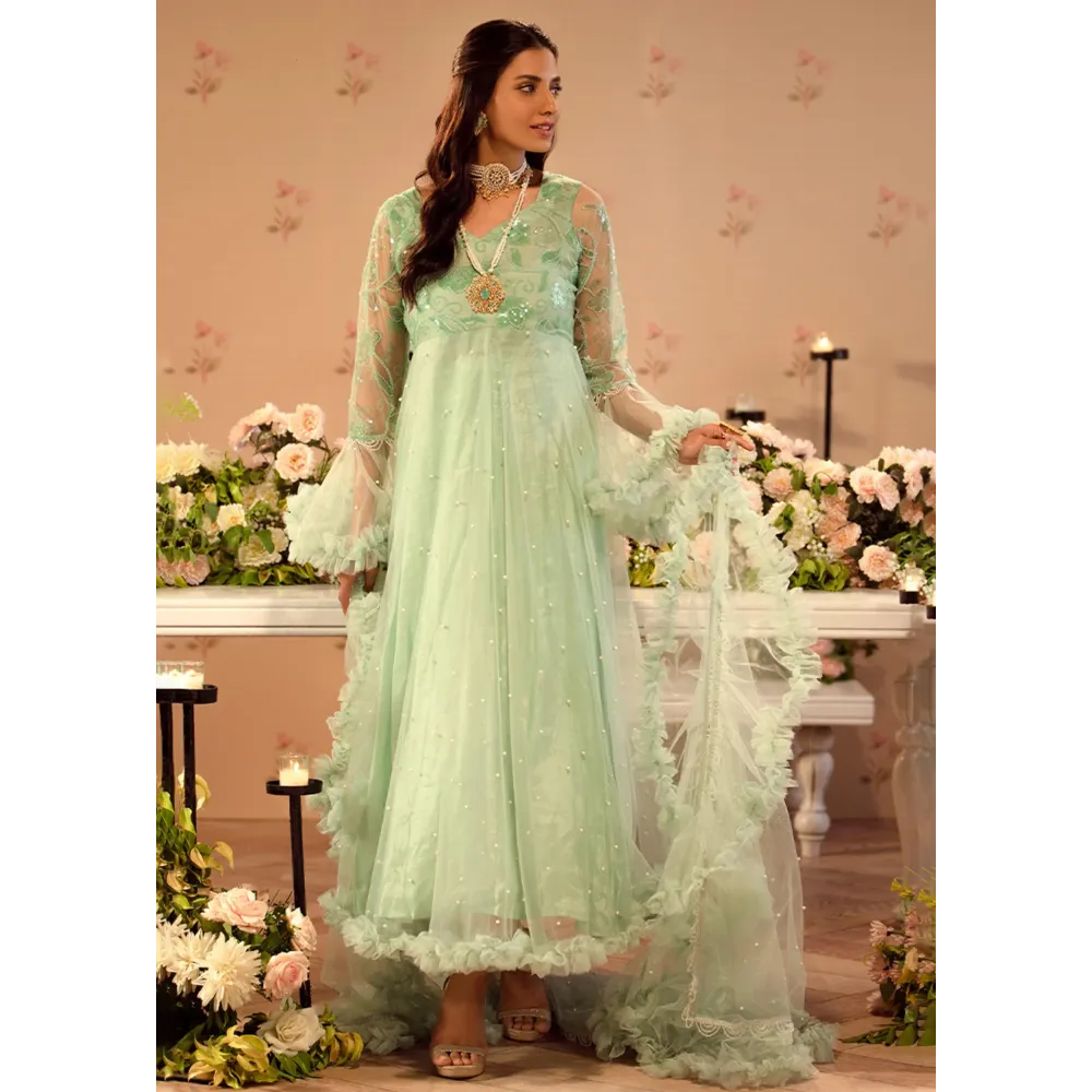 Mint Green Frill Pishwas